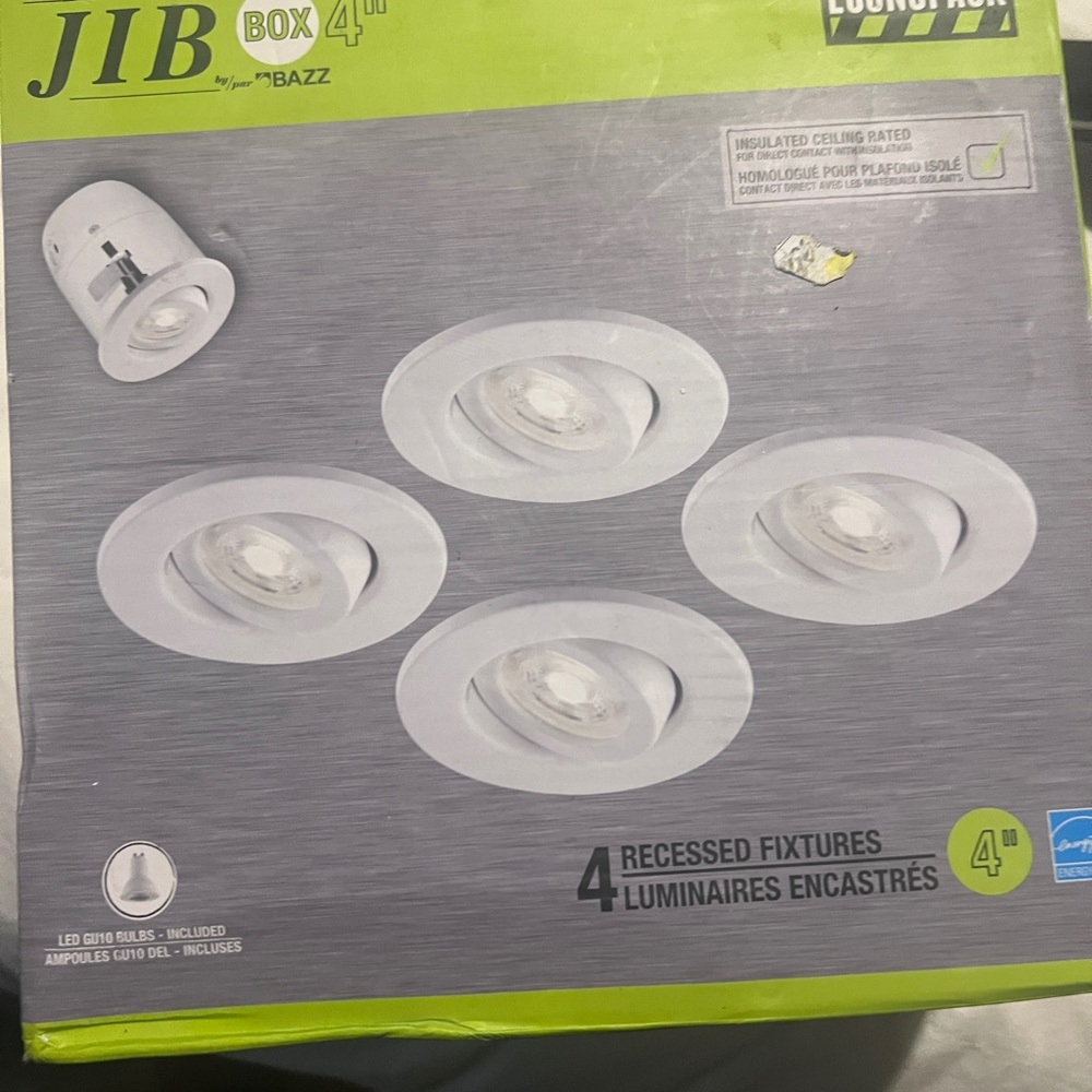 JIB Bu BAZZ LED Recessed  Fixtures 4-Pack  White 4-1/2” 6.5watt (new)